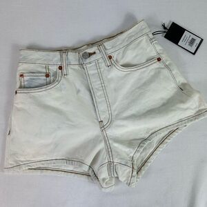 RE/DONE 70s High Rise‎ Jean Shorts Sunbleach Denim Button Fly Redone 25 NWT $215